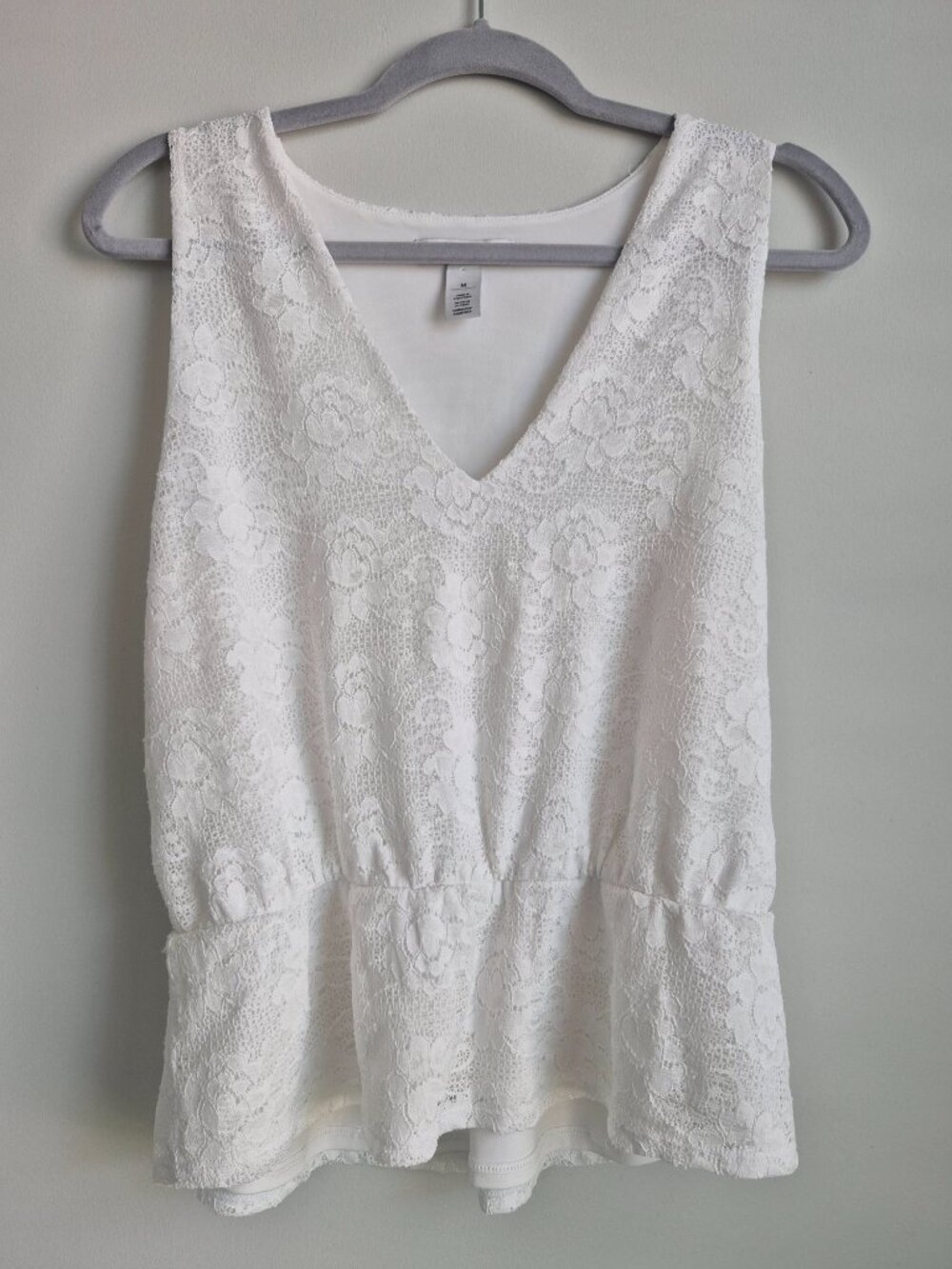 White House Black Market Lace Peplum Sleeveless Top – Women’s Size M
